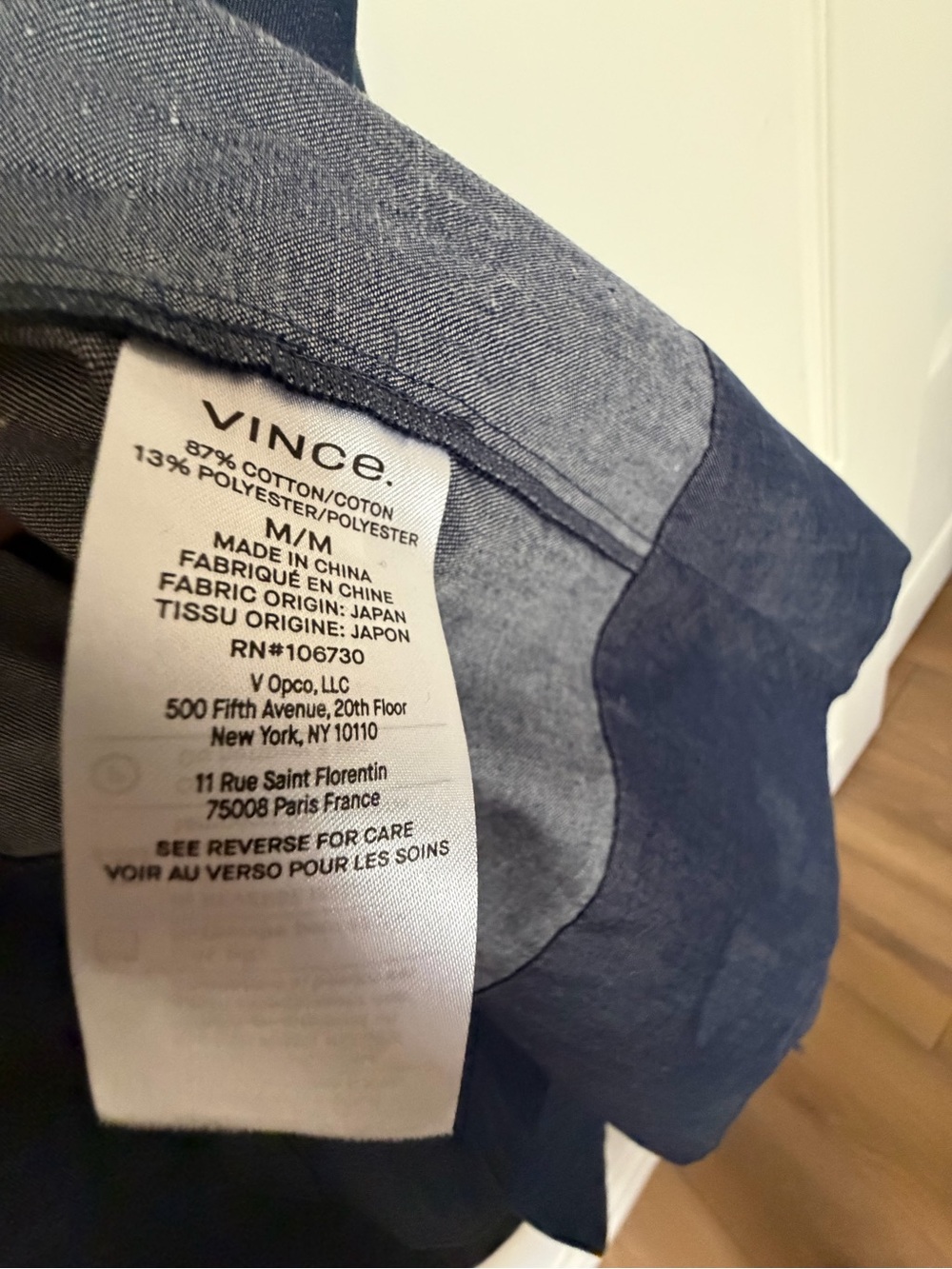 Vince Fit & Flare Denim Shirtdress Deep Indigo Size M - Picture 8 of 9